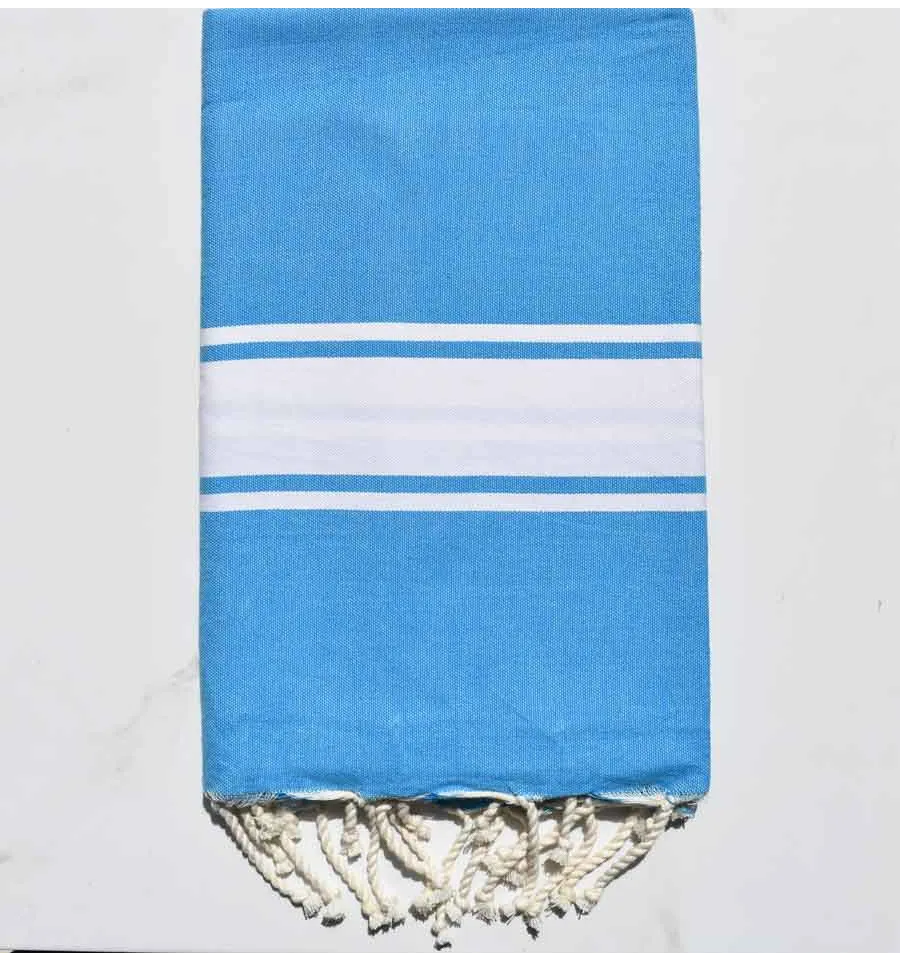 Fouta Plate bleu azurin Fouta Tunisia - 2