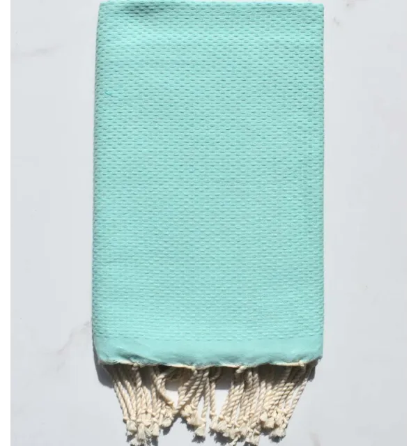 Fouta en nid d'abeille vert d'eau Fouta Tunisia - 1