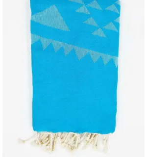 Fouta bohémian bleu azur Fouta Tunisia - 1