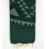Fouta bohémian vert gazon