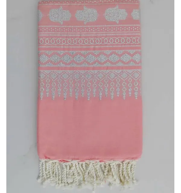 FOUTA KHOMSA rose capucine 