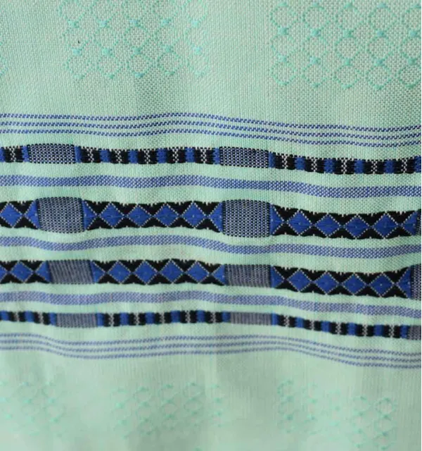 Fouta thalasso vert d'eau avec motifs bleu Fouta Tunisia - 5