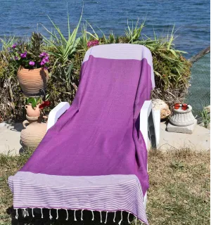 Fouta nid d'abeille violine Fouta Tunisia - 1