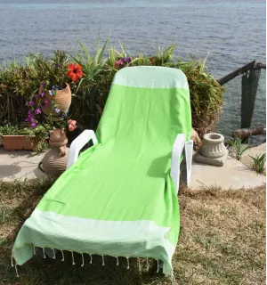 Fouta nid d'abeille vert absinthe Fouta Tunisia - 1