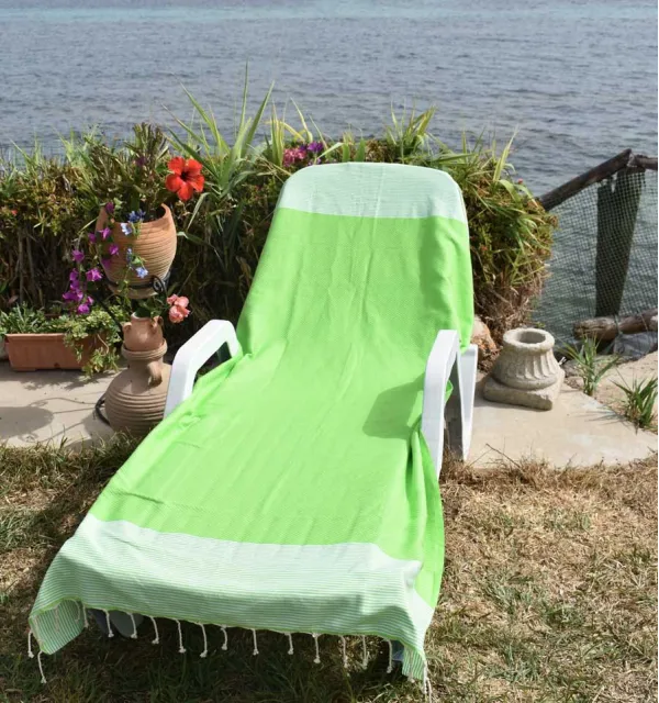 Fouta nid d'abeille vert absinthe Fouta Tunisia - 1