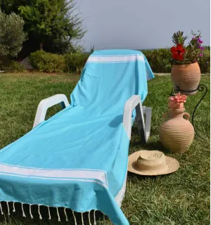 Fouta Plate bleu céleste Fouta Tunisia - 1