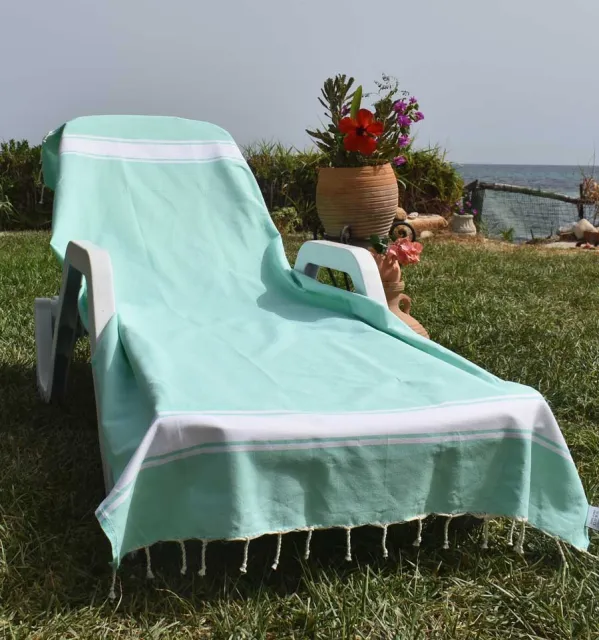 Fouta Plate vert d'eau Fouta Tunisia - 1