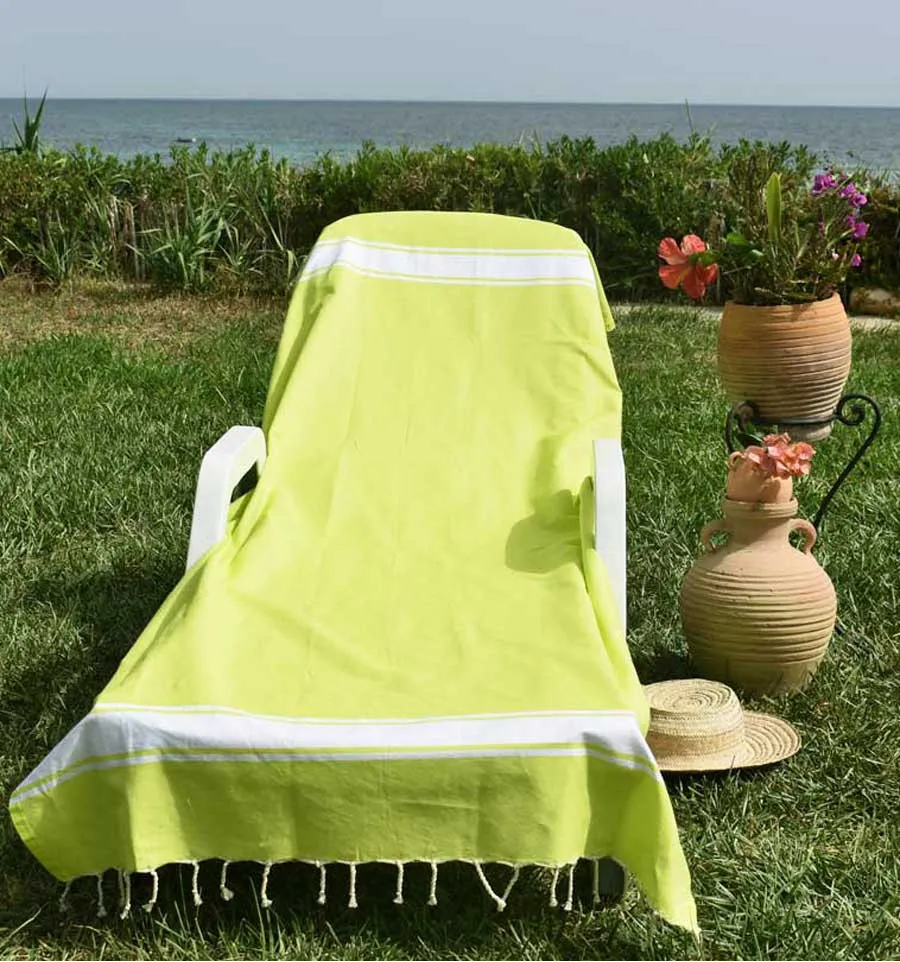Fouta plate vert chartreuse Fouta Tunisia - 3