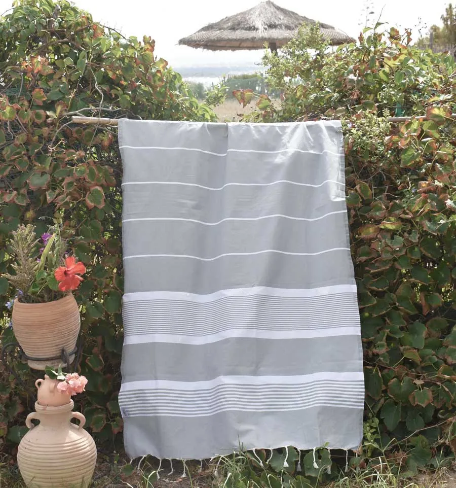 Fouta arthur bleu gris avec rayures Fouta Tunisia - 3