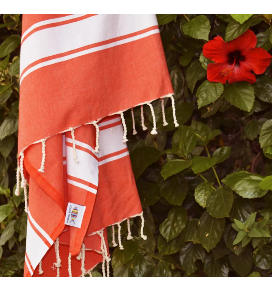 Fouta plate couleur corail Fouta Tunisia - 3