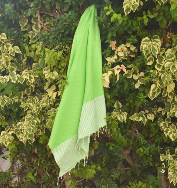 Fouta nid d'abeille vert absinthe Fouta Tunisia - 3