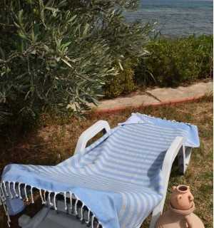 Eponge bleu et gris très clair Fouta Tunisia - 4 2