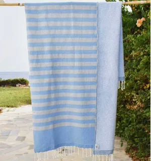 Eponge bleu et gris très clair Fouta Tunisia - 4