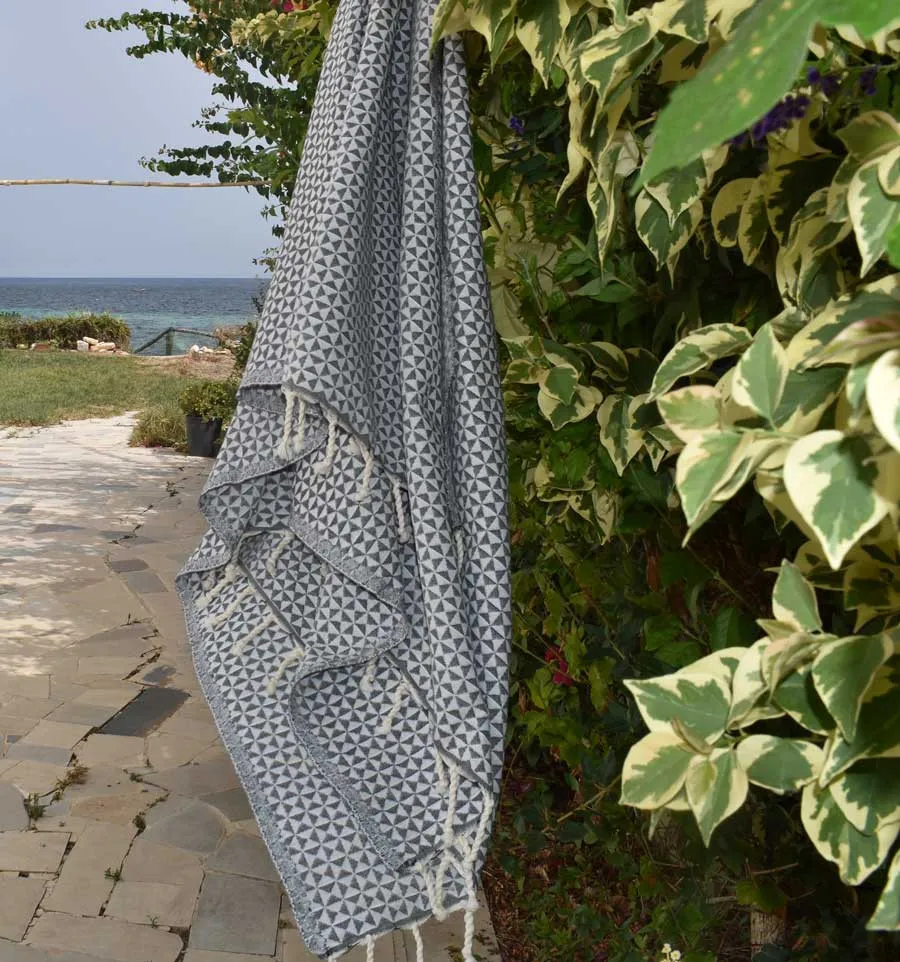 Fouta papillon bleu barbeau foncé Fouta Tunisia - 3