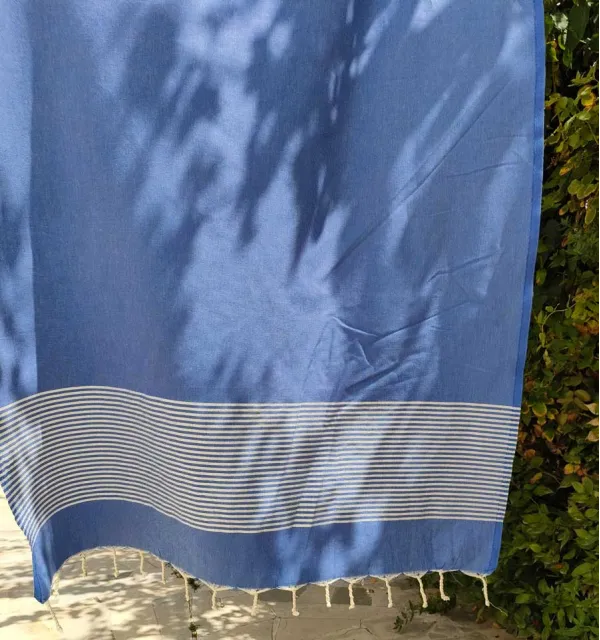 Fouta Lurex plate bleu barbeau - 3