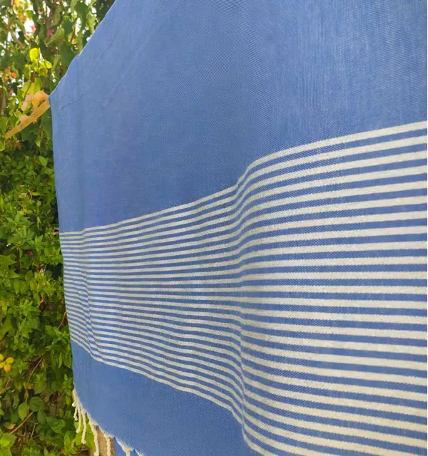Fouta Lurex plate bleu barbeau - 4