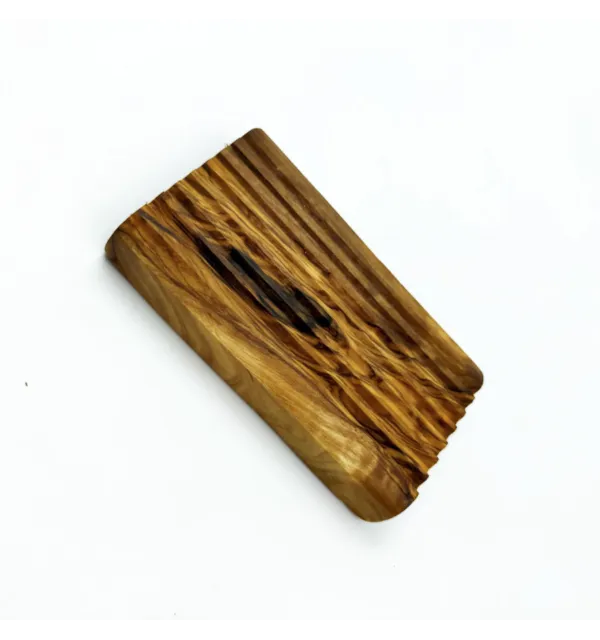 Porte savon avec rainures en bois d'olivier - 3