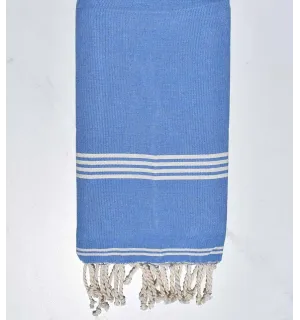 Fouta Mykonos en Coton Recyclé bleu roi Fouta Tunisia - 1