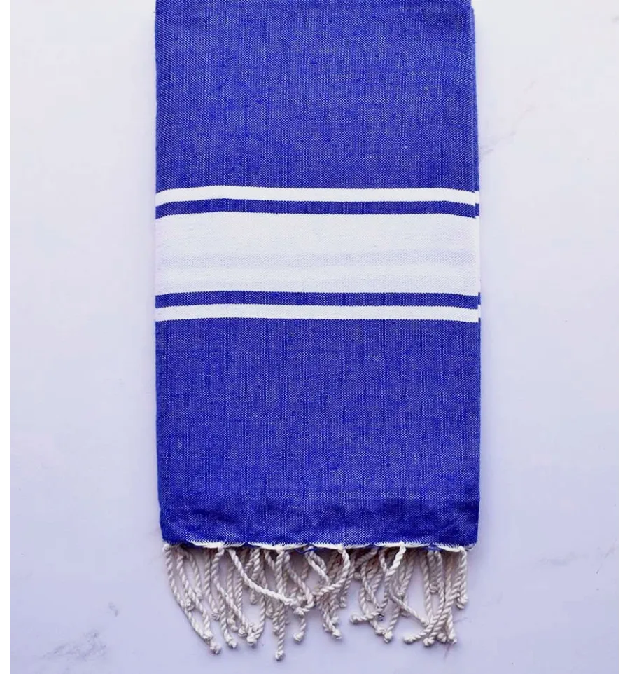 Fouta en Coton Recyclé bleu Fouta Tunisia - 2