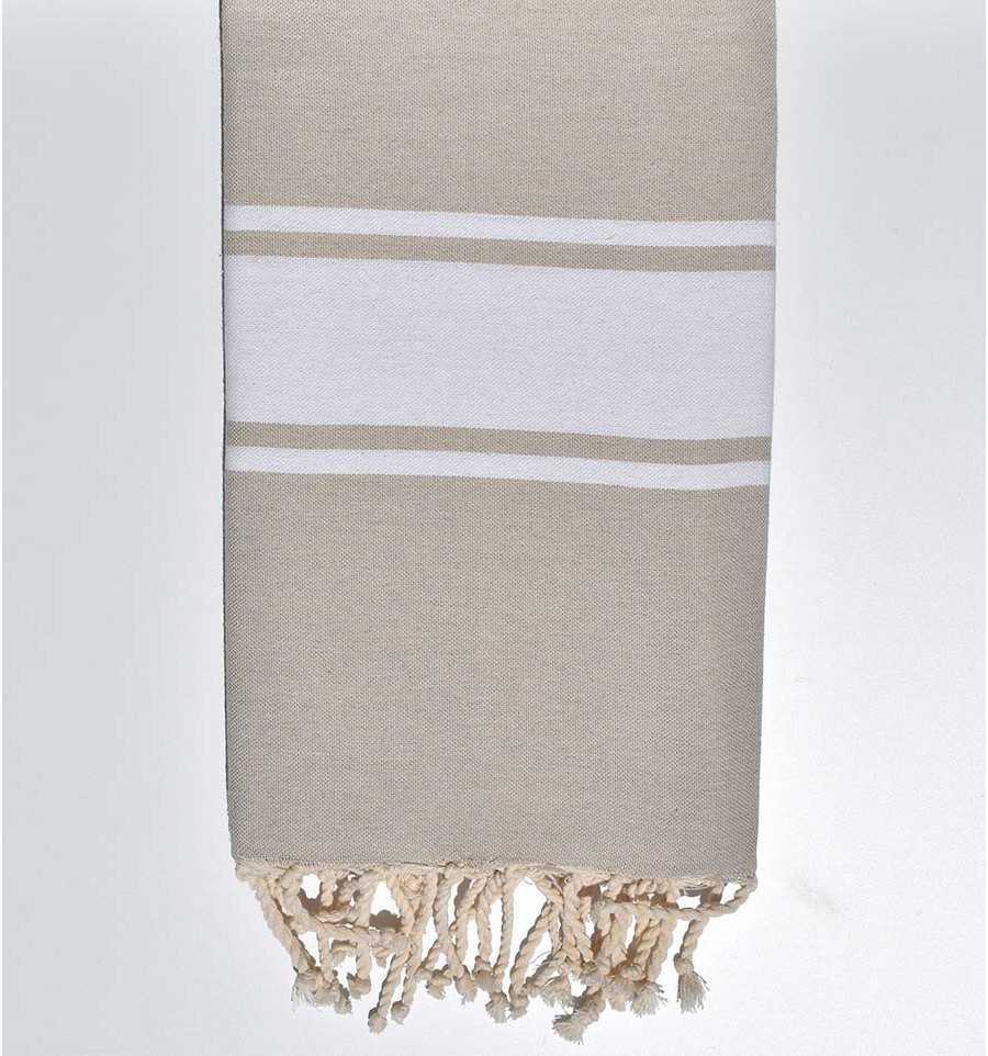 Fouta en Coton Recyclé beige Fouta Tunisia - 1