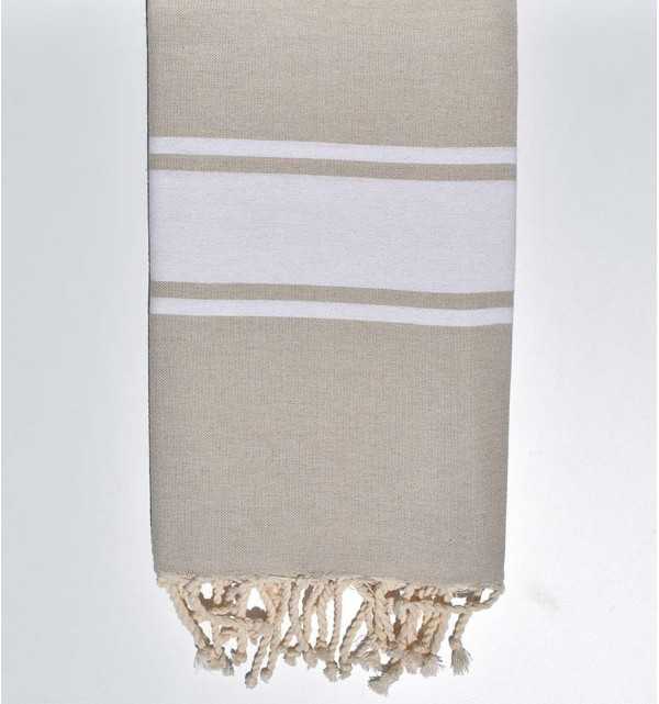 Fouta en Coton Recyclé beige Fouta Tunisia - 1