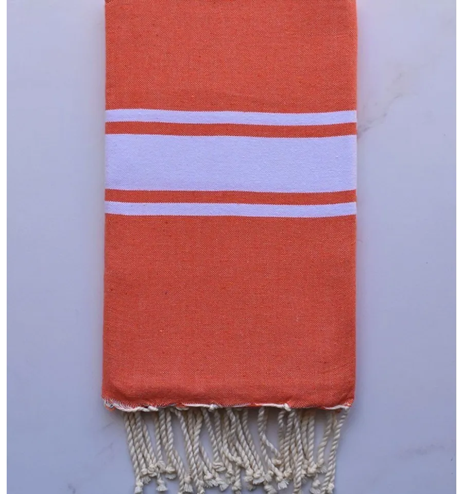 Fouta en Coton Recyclé orange Fouta Tunisia - 1