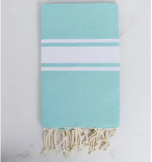 Fouta en Coton Recyclé vert d'eau Fouta Tunisia - 1