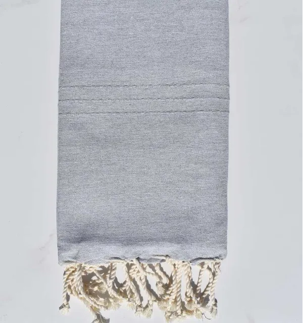 Fouta plate unie gris Fouta Tunisia - 1