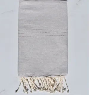 Fouta plate unie beige crème Fouta Tunisia - 1