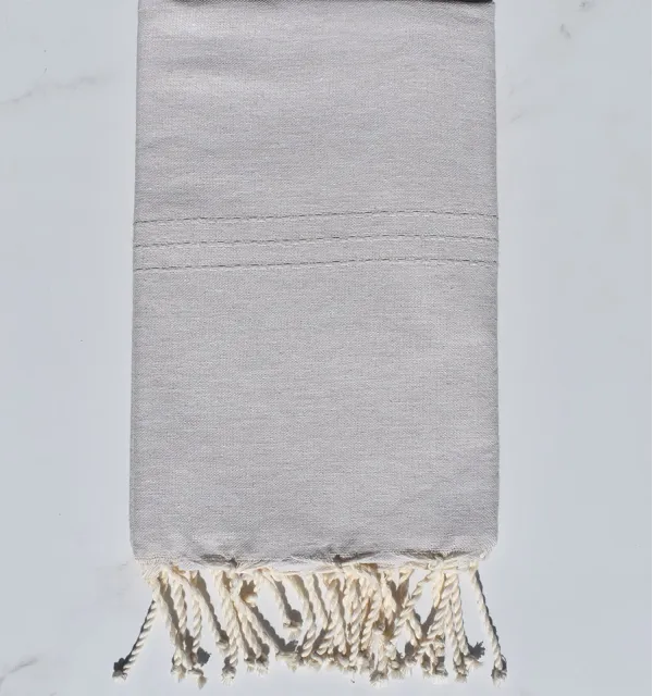 Fouta plate unie beige crème Fouta Tunisia - 1