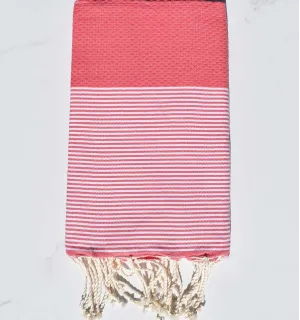 Fouta nid d'abeille rose Fouta Tunisia - 1