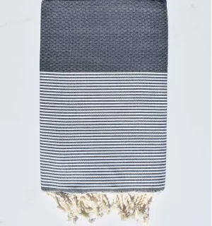 Fouta nid d'abeille gris quartz - 2