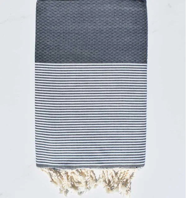 Fouta nid d'abeille gris quartz - 2