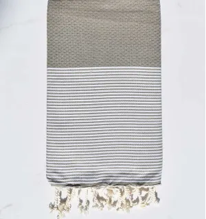 Fouta nid d'abeille kaki Fouta Tunisia - 1