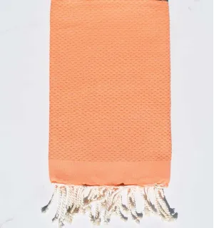 Fouta nid d'abeille unie saumon Fouta Tunisia - 1