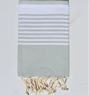 Serviette de plage arthur bleu givré Fouta Tunisia - 1