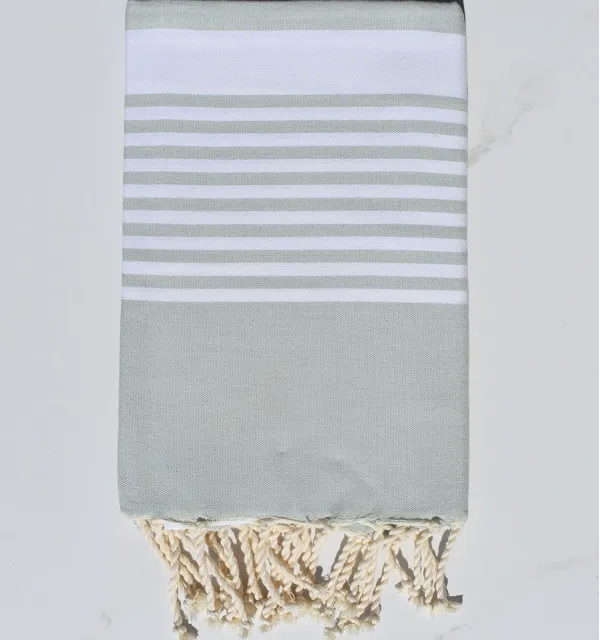Serviette de plage arthur bleu givré Fouta Tunisia - 1