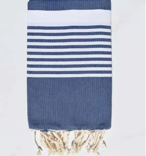 Fouta arthur bleu jean avec rayures - 1