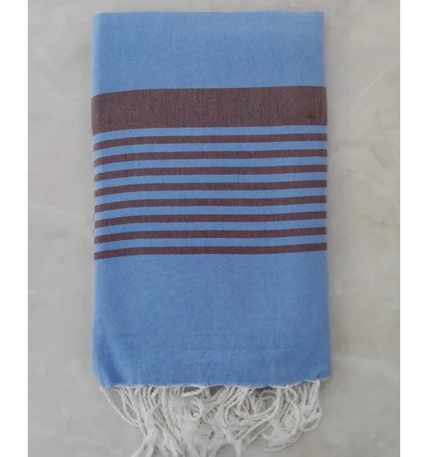 JETé bleu roi rayée marron 