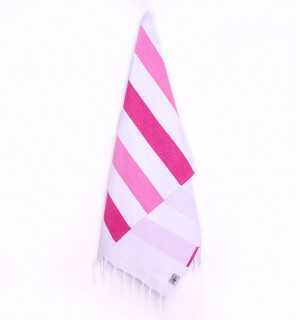 Fouta éponge voilier rose clair et fuchsia Fouta Tunisia - 1 2