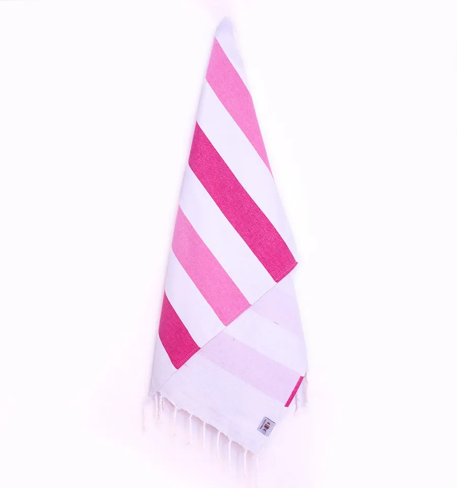 Fouta éponge voilier rose clair et fuchsia Fouta Tunisia - 2