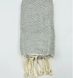 Serviette de table unie gris clair Fouta Tunisia - 1