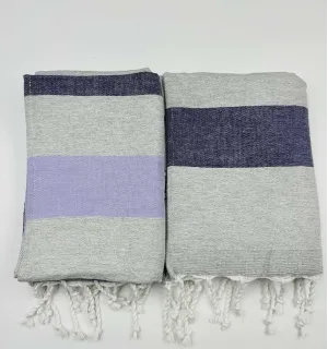 Fouta éponge voilier parme et violet - 1