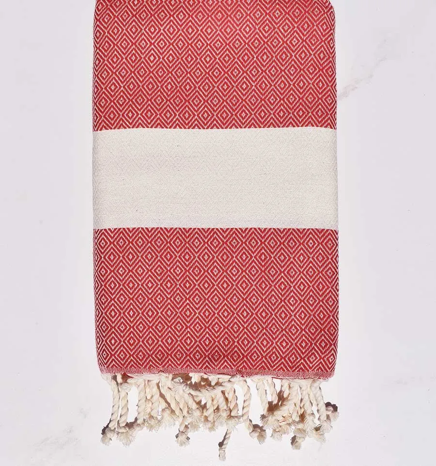 Fouta Diamant rouge Fouta Tunisia - 3