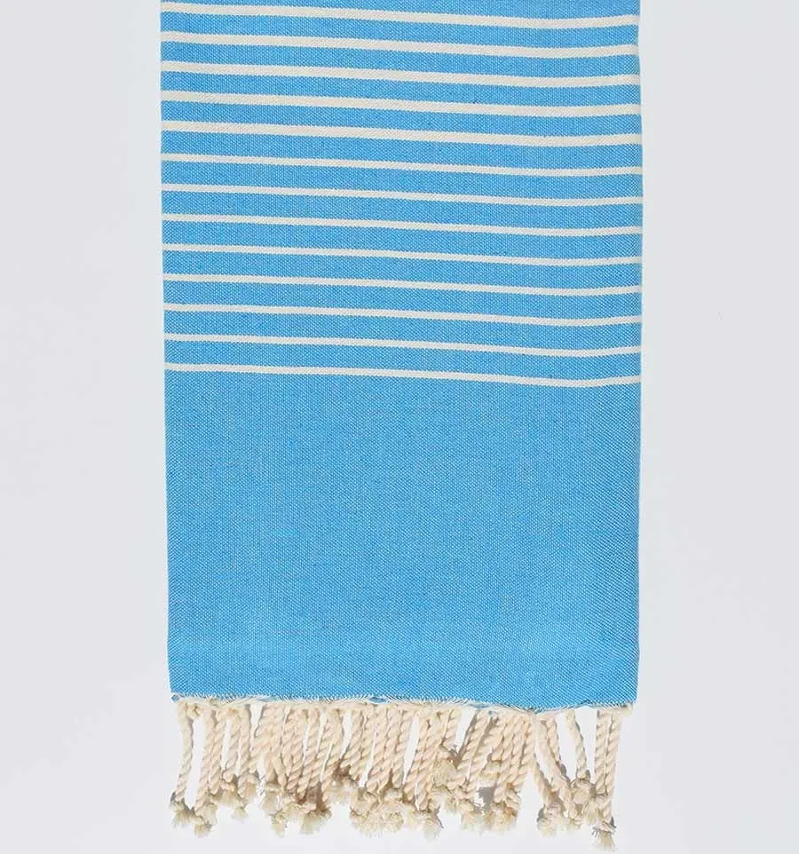 Fouta Portofino en Coton Recyclé bleu azur Fouta Tunisia - 3