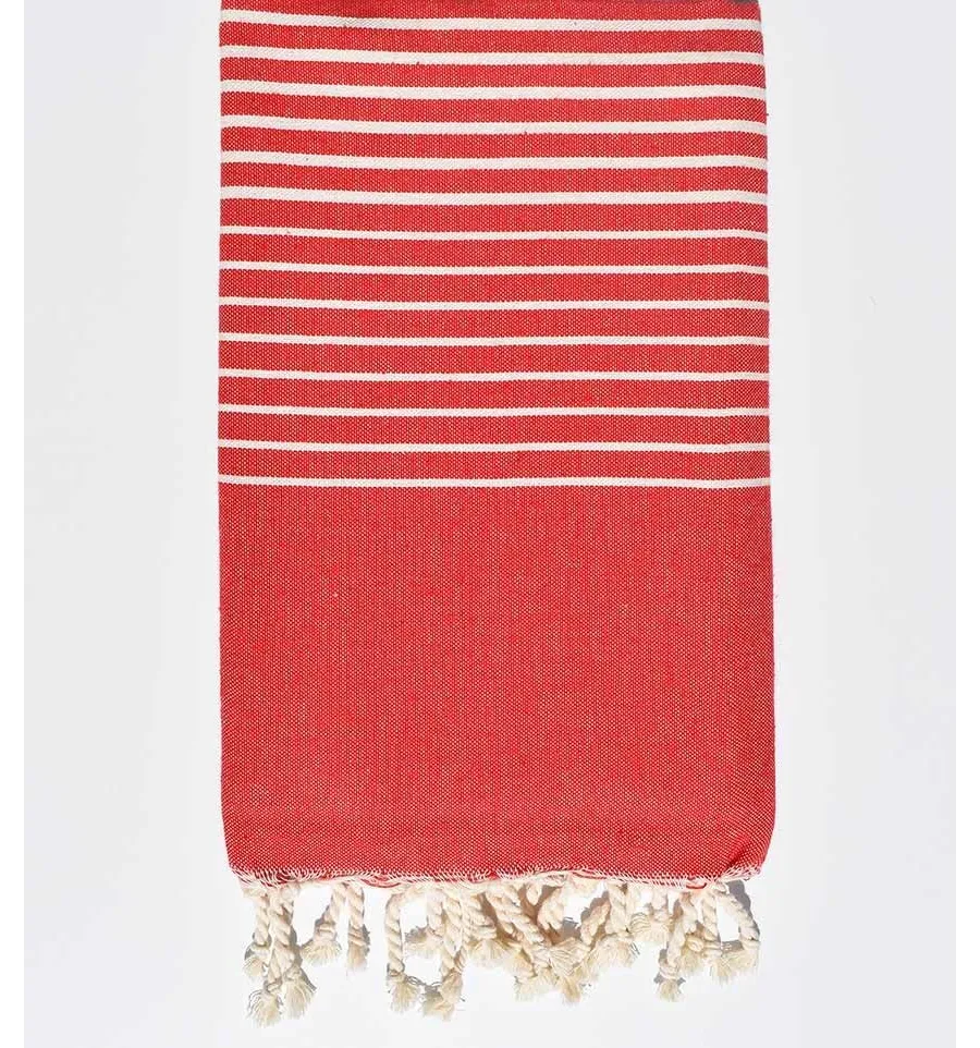 Fouta Portofino en Coton Recyclé rouge Fouta Tunisia - 3