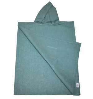 Poncho de plage enfant vert foncé Fouta Tunisia - 1 2