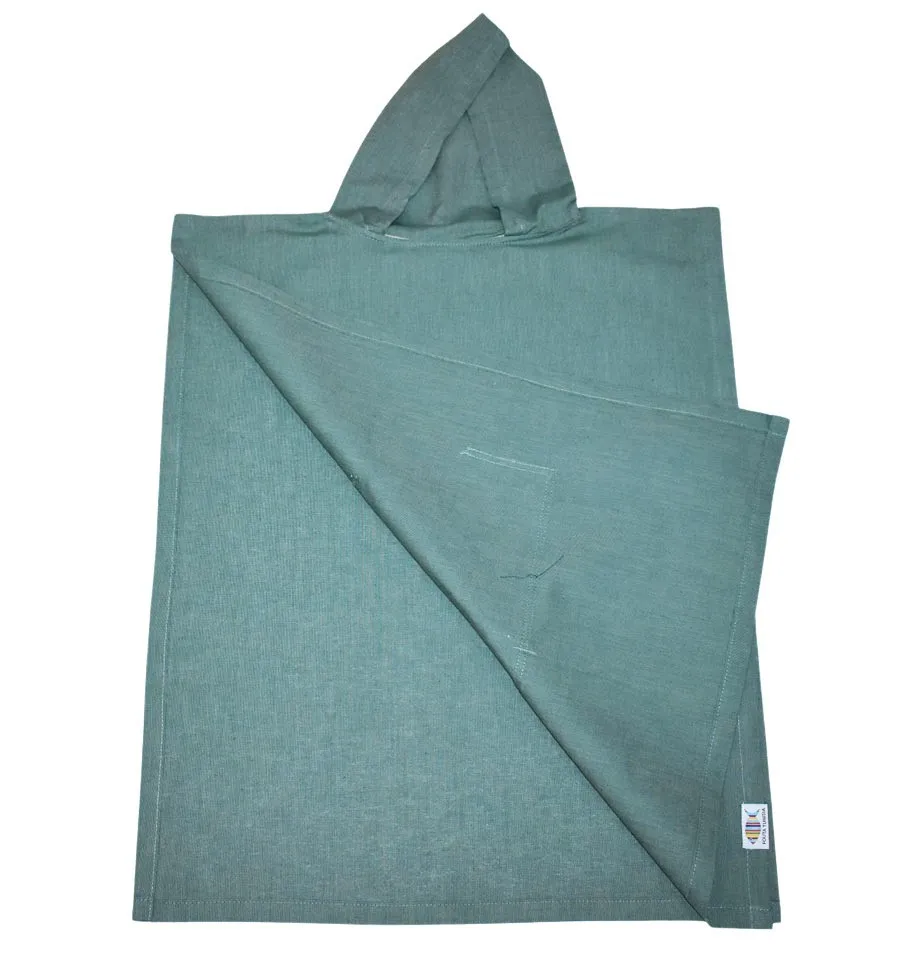 Poncho de plage enfant vert foncé Fouta Tunisia - 2