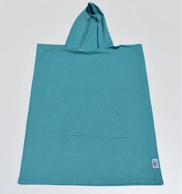 Poncho de plage enfant bleu vert Fouta Tunisia - 1