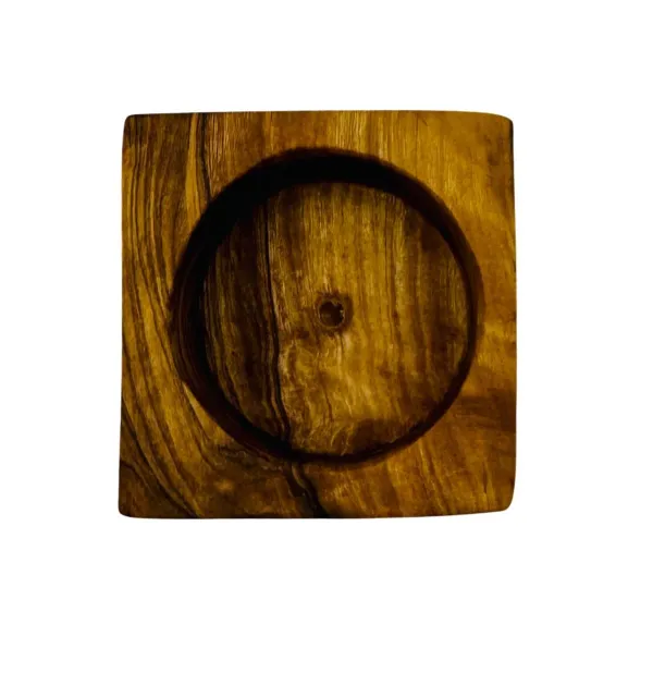 Bougeoir en bois d’olivier - 1
